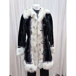 ILGWU Union Made 70s Vintage Faux Fur Afghan Penny Lane Boho Festival Sz 8-12